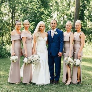 ASOS lavender dress w/ slit and gold side zipper